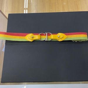 Christian Dior x John Galliano VINTAGE Rare Rasta Belt Dior Belt Made in Italy